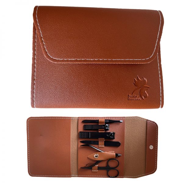 Rooster Essentials Manicure-Pedicure Set - Brown - 6 pcs